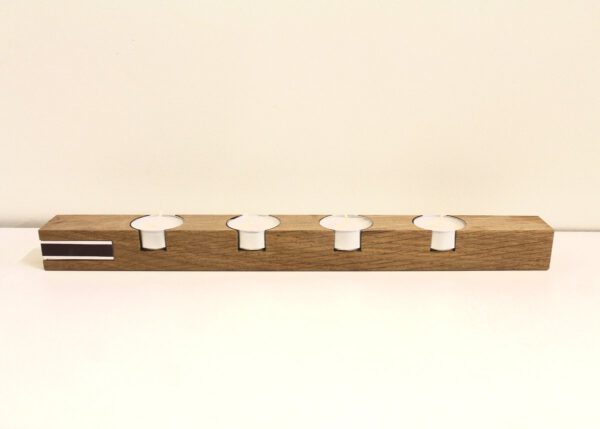 Adventskranz Holz mit Teelichtern