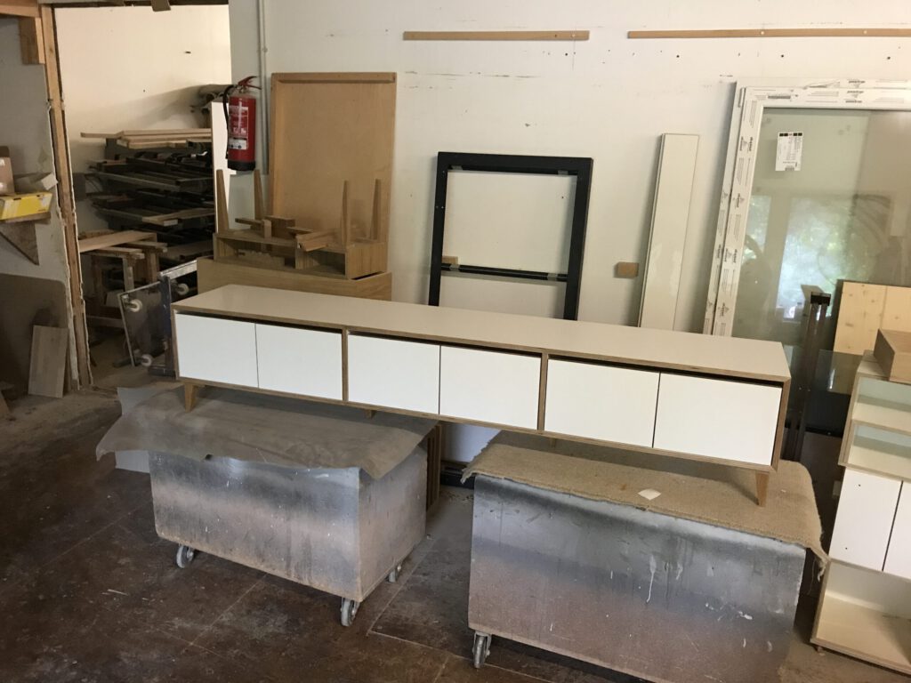 Schuhbank Scott in der Werkstatt