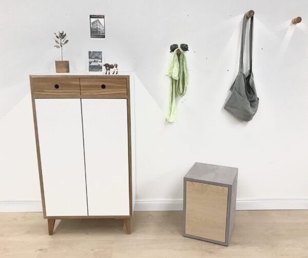 Hocker mit Stauraum grau