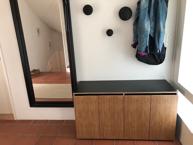 Schuhbank Scott 175 - schwarz, extra schmale Schuhfächer