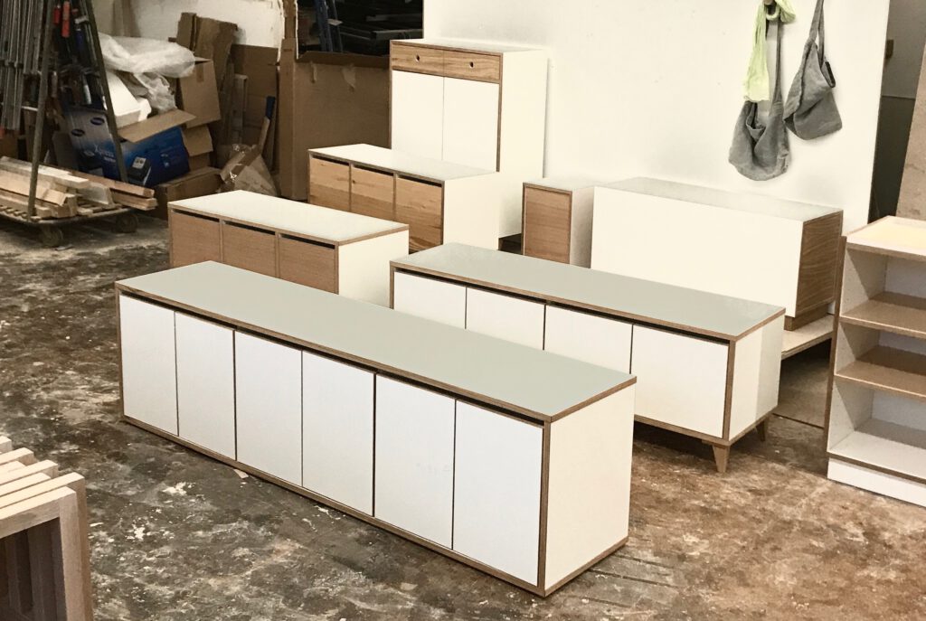 Schuhbank Scott in der Werkstatt