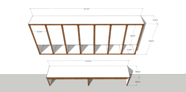 Kita Garderobe, Zeichnung mit Maßen