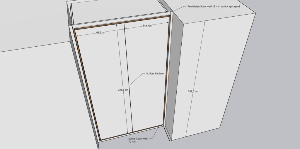 Einbauschrank Nische - Planung
